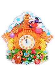 Плакат вырубной А4 "Новогодние часики"