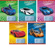 Тетрадь в клетку Unnika «Скоростные машины.Racing cars» в ассортименте, 12 листов