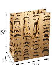Пакет подарочный крафт А5 "Men's style" ассорти, Kairui