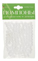 Набор для творчества HOBBY TIME, Помпоны пушистые Белые, 8мм, 120шт