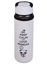 Бутылка в чехле Панда Keep Calm (стекло) (500мл)