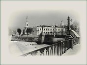 Магнитная открытка 9*12см Ретро СПб Мост с каналом