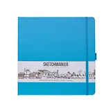 Скетчбук 20*20 80л "Sketchmarker" синий неон, 140г/м2, слоновая кость, тв.обл.