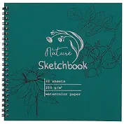 Скетчбук 195*195 20л "Nature", 200г/м2, тв.обложка, фольга, гребень