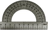 Транспортир металлический, 10см