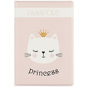 Обложка для паспорта Princess (кошечка в короне) (ПВХ бокс) (ОП2020-246)