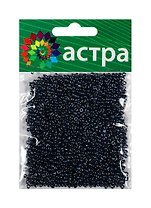 Набор д/творчества АСТРА Бисер 11/0 20гр 129 черный/непрозр.глянцевый