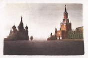 Открытка Москва карандаш "Москва. Красная площадь"
