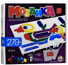Мозаика фигурная, 270 элементов, 6 цветов, 2 поля (3+)