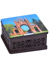 ГС Шкатулка малая резная с заливкой смола Краснодар вид 1 (хдф) (95x65x52 мм)