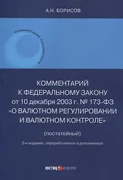 Комментарий к Федеральному закону от 10 декабря 2003 г. № 173-ФЗ "О Валютном регулировании и валютном контроле" (постатейный) 3-е издание переработанное и дополненное