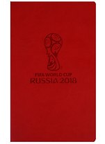 Бизнес-блокнот А5 128 листов клетка "ЧМ ПО ФУТБОЛУ 2018-Эмблема" красный