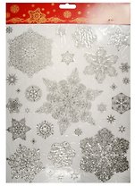 Новогоднее оконное украшение Снежинки серебряные 3 (30х38)