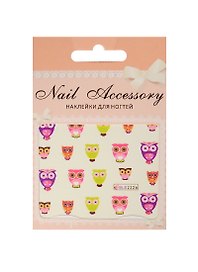 Наклейка декоративная на ногти 1 Совы 1 70*100 (Nail Accessory) (3+)