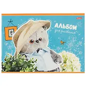 Альбом для рисования Hatber, "Кот Басик", А4, 20 листов, на скобе, в ассортименте