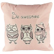 Подушка Совы Be awesome (43х43) (текстиль) (12-11403-XCT11)