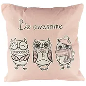 Подушка Совы Be awesome (43х43) (текстиль) (12-11403-XCT11)