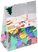 Пайетки в пластиковой упаковке с наклейкой, Елки зеленые с яркими подарками (11-24140-J8)