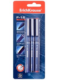 Ручки капиллярные Erich Krause, F-15, 3 цвета