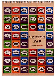 Скетчбук А4 40л "Комиксы", 120г/м2, обложка крафт картон, евроспираль