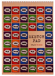 Скетчбук А4 40л "Комиксы", 120г/м2, обложка крафт картон, евроспираль