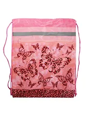 Мешок для сменной обуви "МОДНЫЕ БАБОЧКИ" 36*48см, полиэстер, карман на молнии, Феникс