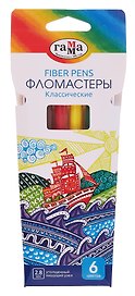 Фломастеры «Классические» ГАММА, 6 цветов