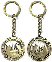 Сувенир, АКМ, Брелок, металлический, "Мосты", рельеф,  цвет  бронза