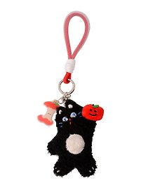 Брелок обвес на сумку Котик с яблоком (текстиль) (12см) (12-202510-HANG_188)