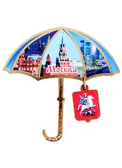 Магнит Москва Зонтик вид 1 (дерево) (7,5см)