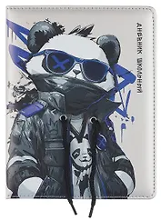 Дневник шк. "Крутой панда" кожзам, тв.переплёт, поролон, полноцв.печать, одно ляссе, загругл.углы, шнуровка, универс.шпаргалка