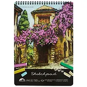 Альбом для пастели «Город в цветах», чёрный, 30 листов, А4