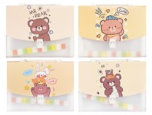 Папка -портфель пластиковый «Мишка» А4, 12 отделений, в ассортименте