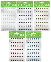 Декоративные наклейки со стразами Набор № 3 Цветы (2-331/03) (36шт.) (4 вида) (упаковка)