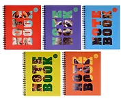 Тетрадь 96л кл. "Зоо микс" гребень, мел.картон, выб.лак. 2-я обложка-разделитель: мел.картон, ассорти