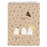 Блокнот А5 50л кл. "Boo", зонтик, карт.обл., спираль, микротекстурирование, ламинация