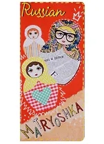 Конверт путешественника Матрешки на красном ПВХ 20,5*22см 77117