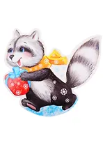 Плакат вырубной А4 "Енот"