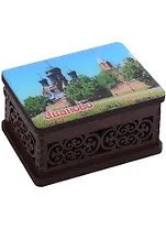 ГС Шкатулка малая с заливкой смола Иваново Достопримечательности города вид 3 (хдф, полимерная смола) (95х65х52)