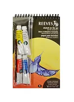 Набор эскизный "Рисуем на ходу - Акрил" 40л бумаги, подложка, спираль, краски 6*10мл, кисть, инструкция, (р), REEVES