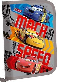 Пенал школьный 1отд. "Сars" 20,5*14*3,5см, крепление для канц.принадл., Disney