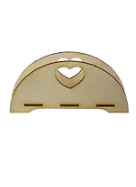 Салфетница Сердечко (2150373) (16,7х3,6х8см) (игрушка из дерева) (упаковка)