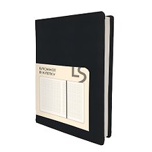 Записная книжка «Maple. Black» А6+, 136 листов в клетку, экокожа, Listoff