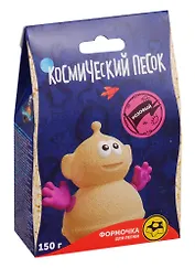 Игрушки в наборе ТМ Космический песок розовый + формочка 150 г. Пакет.