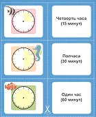 Изучаем время. 20 карточек - 1
