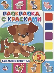 Домашние животные. (раскраска с красками).