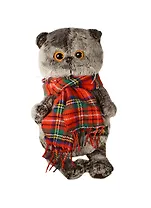 Мягкая игрушка Басик и красный шарф в клеточку (25 см) (Ks25-017)