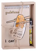 Блокнот А5 60л "Gudetama. Бежевый" +ручка шариковая автоматическая, подар. уп.