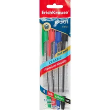 Ручки шариковые Erich Krause, R-301 Classic Stick, синие 1 мм