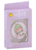 Держатель-кольцо для телефона Kawaii Сиба-ину-динозаврик (металл) (коробка) - 1